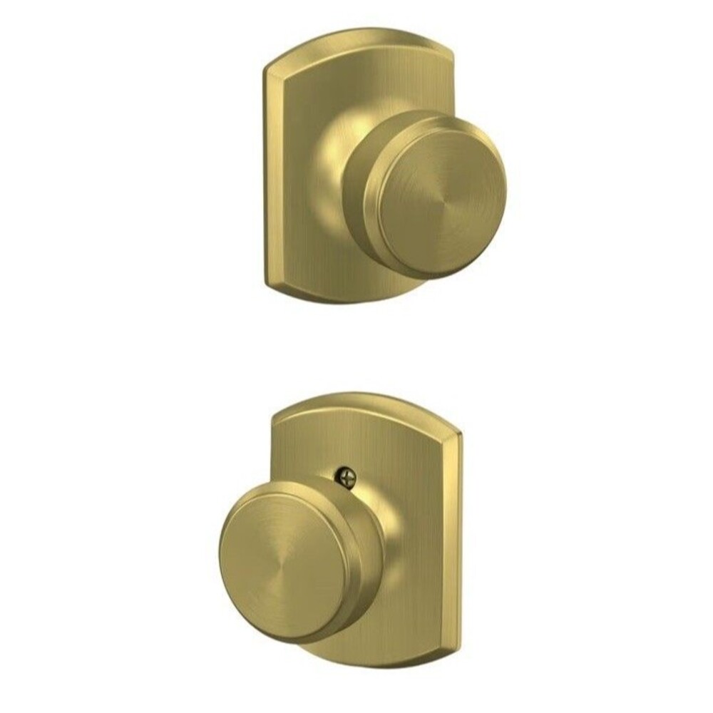 Schlage Bowery Satin Brass Passage Door Knob - Hall & Closet - F10 BWE 608 NIB